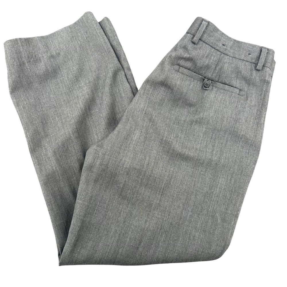 Banana Republic Mens Grey 100% Wool Dress Pants Flat Front Straight Leg 35x32